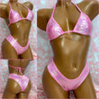 Pink Metallic Booty Short Set