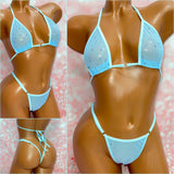 Blue Sparkle Mesh Bikini