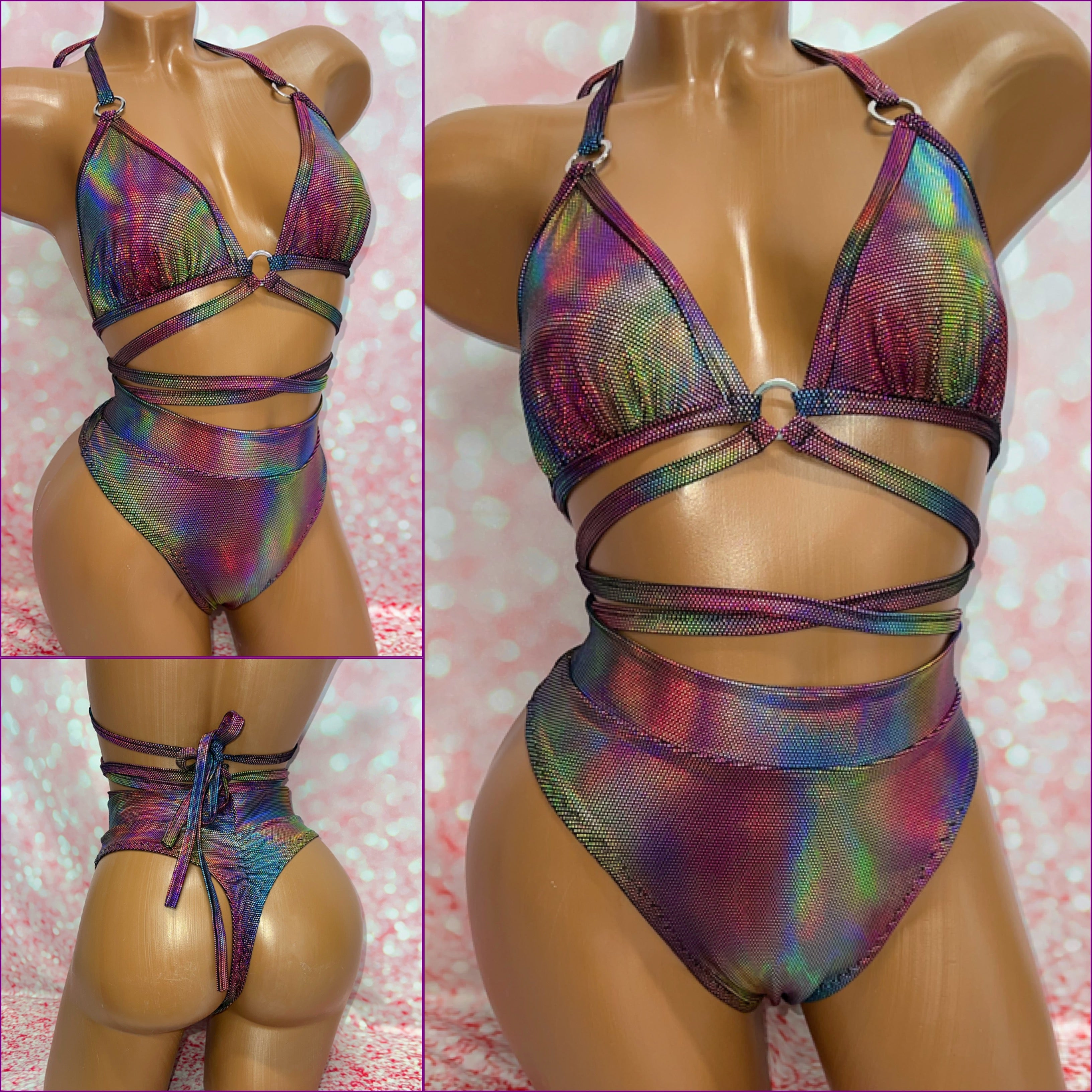 Rainbow Holo High Waist Set