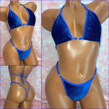 Royal Blue Sparkle Velvet Bikini