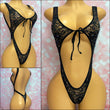 Lace Rhinestone Bodysuit Black