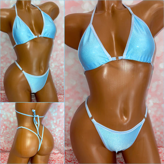 Metallic Baby Blue Bikini