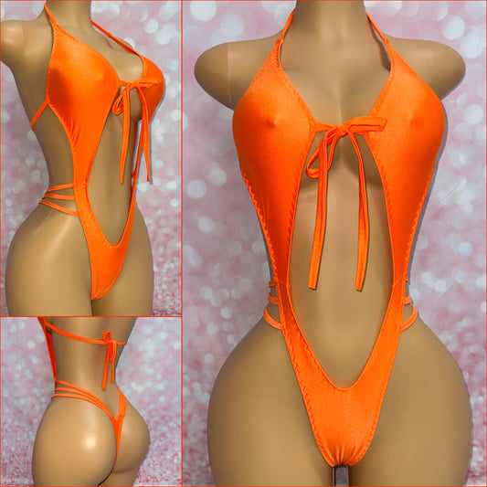 Strappy Side Bodysuit Orange