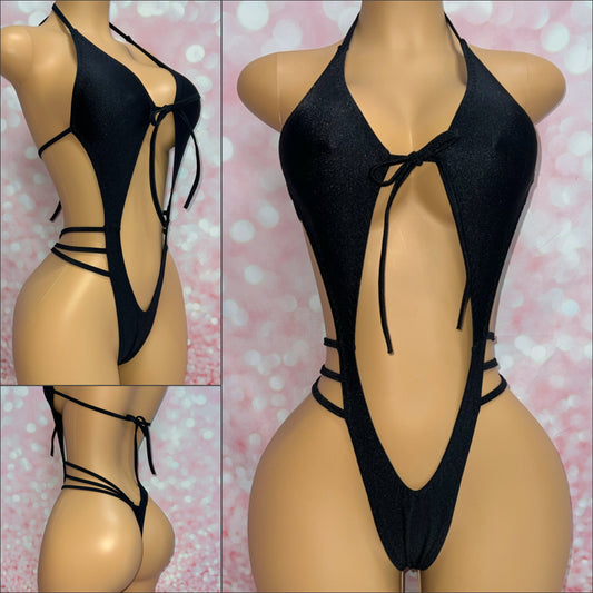 Strappy Side Bodysuit Black