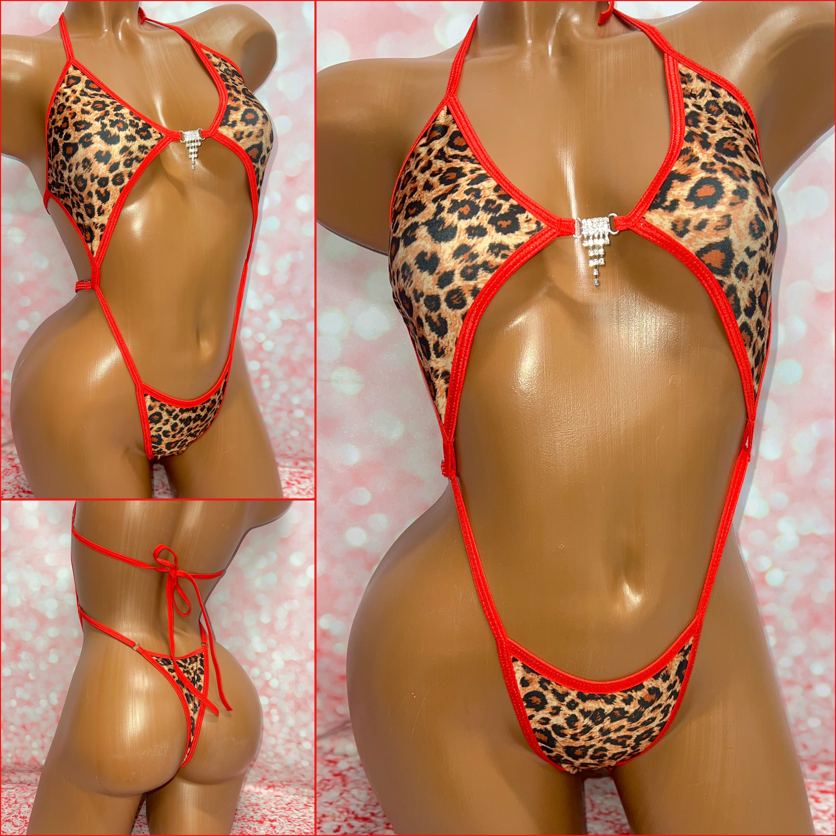 Leopard Print Diamond Slingshot