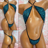 Teal Sequin Choker Slingshot