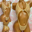 Nude Glitter Mesh Diamond Slingshot