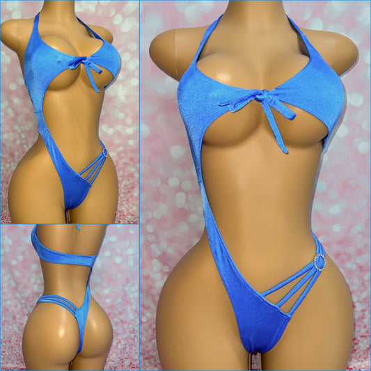 Blue Asymmetric Bodysuit
