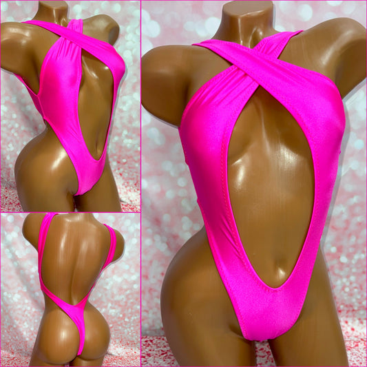 Cross Over Front Bodysuit - Multiple Fabric Options