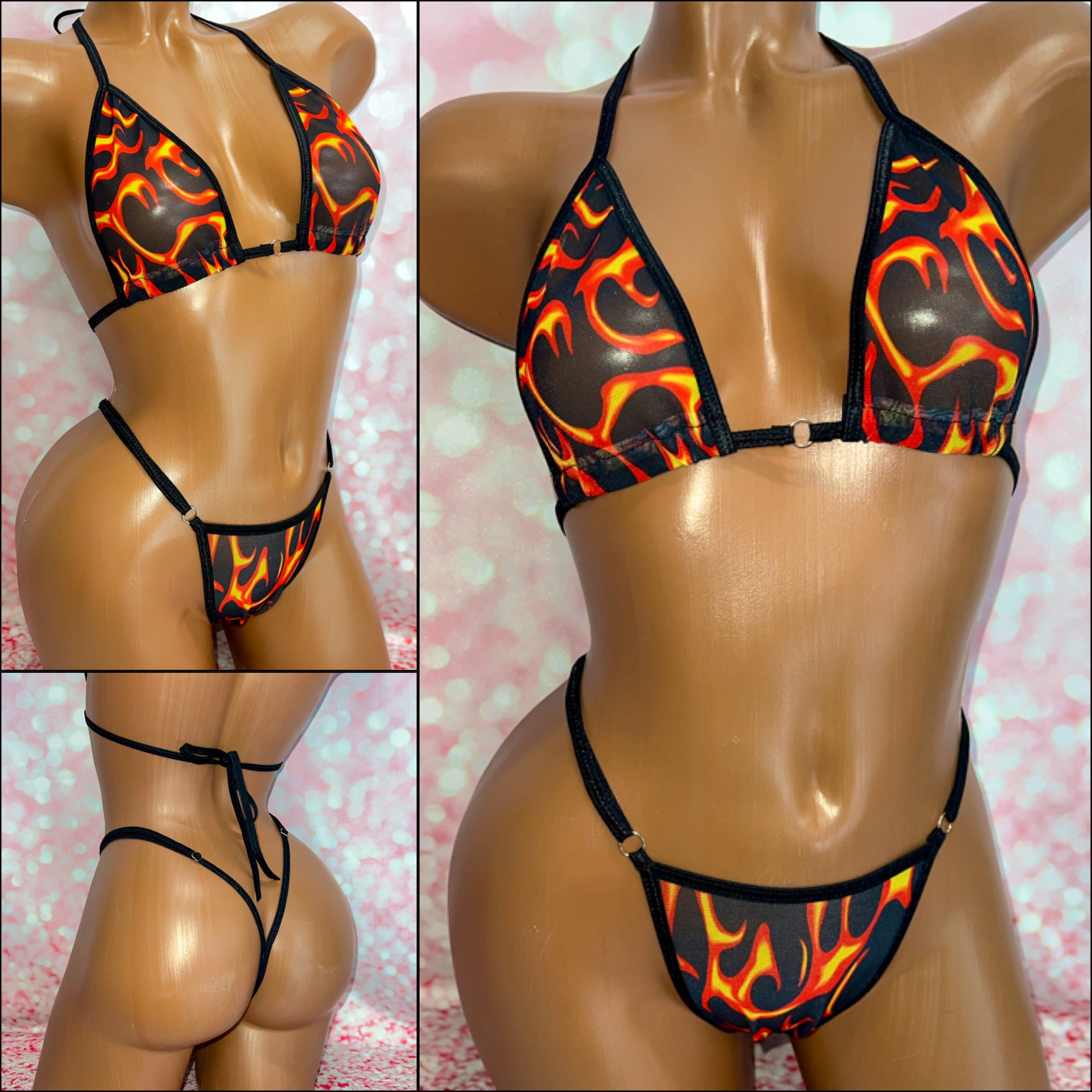 Flame Mesh Bikini