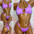 Rhinestone Double O-ring Bikini Purple