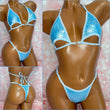 Blue Holo Dot Cut Out Bikini
