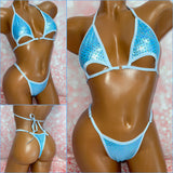 Blue Holo Dot Cut Out Bikini