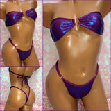 Metallic Plum Strapless Bikini
