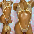 Gold Diamond Glitter Mesh Peekaboob