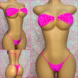 Hot Pink Rhinestone Strapless Bikini
