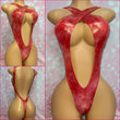 Red Oil Slick Cross Over One Piece