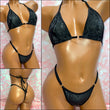 Black Faux Leather Snake Bikini