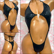 Metallic Black Leopard Diamond Slingshot