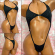 Rhinestone Clip Front Sling Black