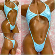 Rhinestone Clip Front Sling Blue