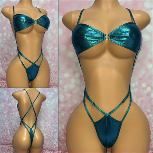 Metallic Emerald Strappy X-Tina