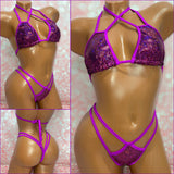 Purple Holo Double Strap Bikini