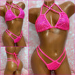 Hot Pink Holo Double Strap Bikini