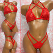 Red Holo Double Strap Bikini