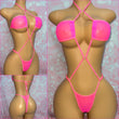 Neon Pink Mesh Strappy Slingshot