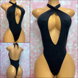 Black Stardust Halter Bodysuit