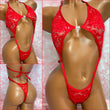 Red Sequin Lace Diamond Slingshot
