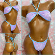 Purple Sequin Strapless Bikini