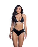 Black Lace Up Booty Short Set