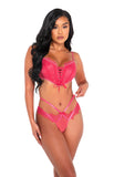 Roma Lace Corset Set Pink