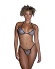 Rhinestone Fishnet Bikini Black