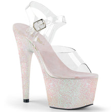 Load image into Gallery viewer, Pleaser ADORE-708HMG Clear/Opal Multi Glitter Platform Sandal