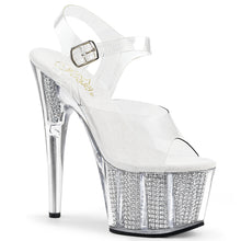 Load image into Gallery viewer, Pleaser ADORE-708SRS Clear/Silver SRS Platform Sandal