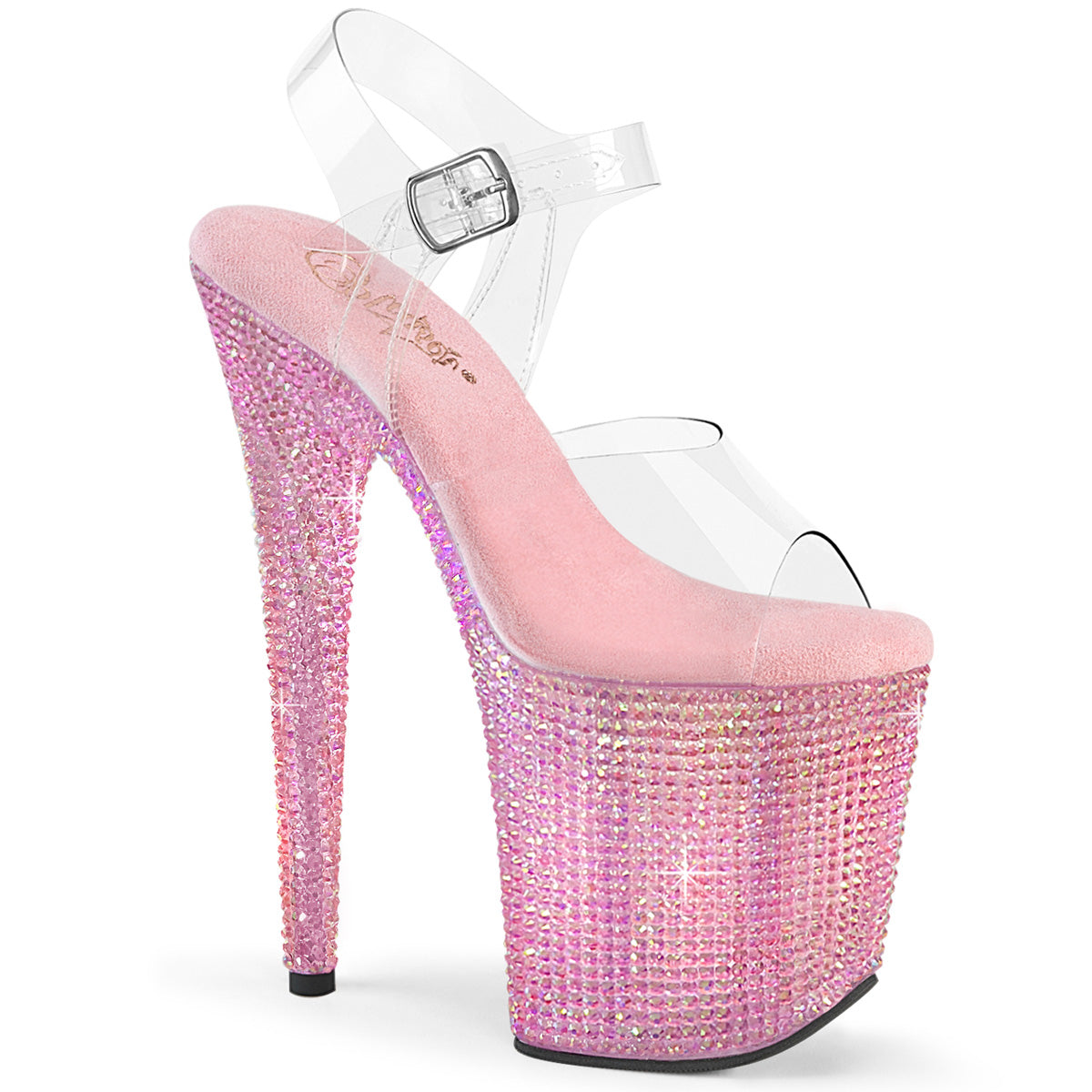 Pleaser BEJEWELED-808RRS 8 Inch Pink Rhinestone