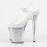 Pleaser FLAMINGO-808RSI Clear/Clear-Silver AB RS Platform Heels