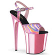 Pleaser FLAMINGO-809HG Baby Pink Hologram/Baby Pink Chrome Platform Sandal