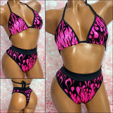 Pink Flame High Waist Set