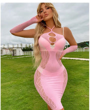 Load image into Gallery viewer, Baby Pink Stretch Mini Dress