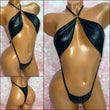 Black Wet Look Choker Slingshot