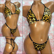 Brown Velvet Leopard Bikini