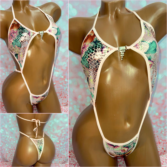 Floral Snakeskin Diamond Slingshot