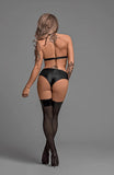 Faux Leather Keyhole Set Black
