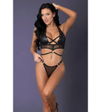 Faux Leather Halter Set