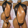 Black Glitter Mesh Slingshot