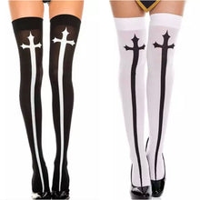 Load image into Gallery viewer, Gothic Cross Thigh Highs